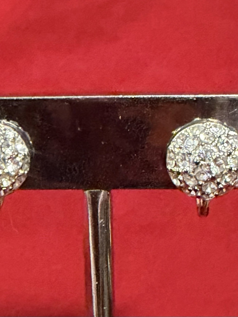 Silver Tone Rhinestone Clip-On Earrings Unbranded 1/4 inch (0.25")
